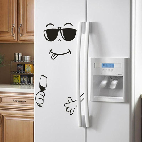 1PC Fridge Sticker Happy Smile Face Kitchen Fridge Wall Refrigerator