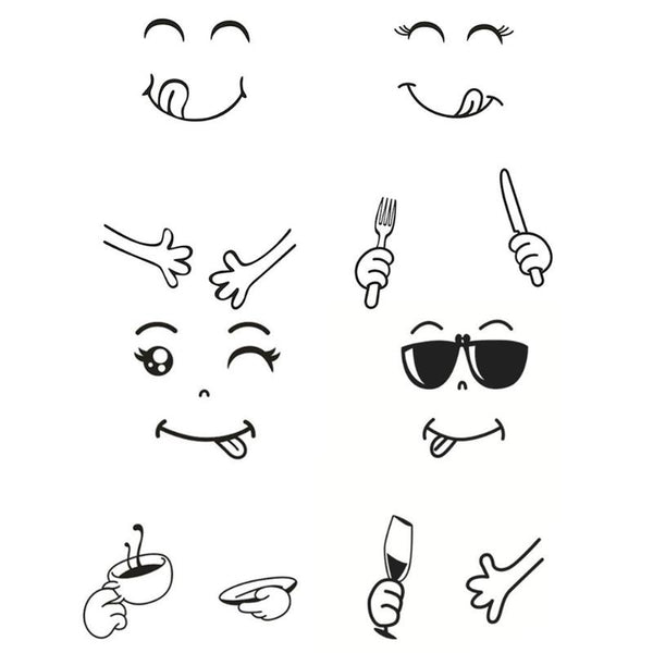 1PC Fridge Sticker Happy Smile Face Kitchen Fridge Wall Refrigerator