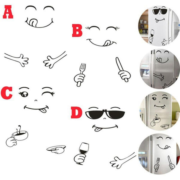 1PC Fridge Sticker Happy Smile Face Kitchen Fridge Wall Refrigerator