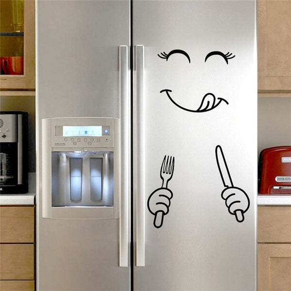 1PC Fridge Sticker Happy Smile Face Kitchen Fridge Wall Refrigerator