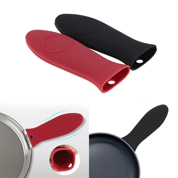Non Slip Silicone Panhandle Pot Cover Mitts Kitchen Cooking Tools